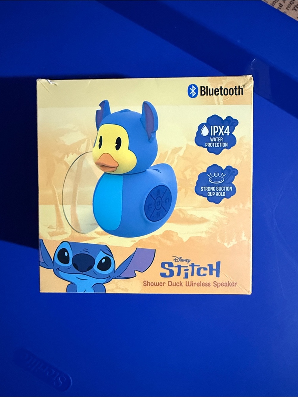 Disney Stitch Blue and Yellow Shower Duck Bluetooth Speaker